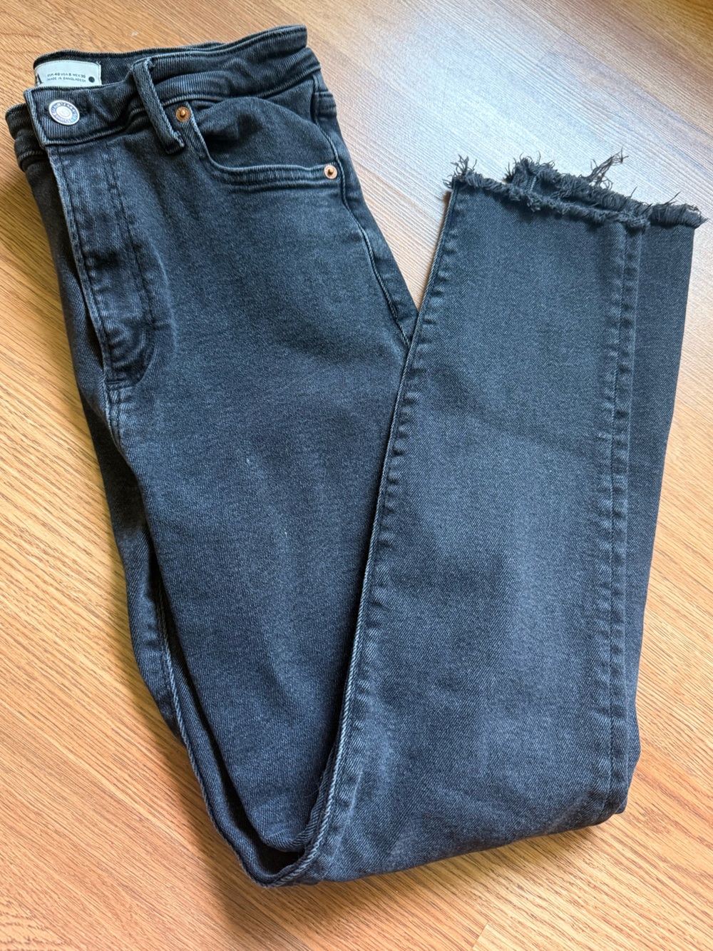 Zara Women’s Black Frayed Hem Skinny Jeans 8 29